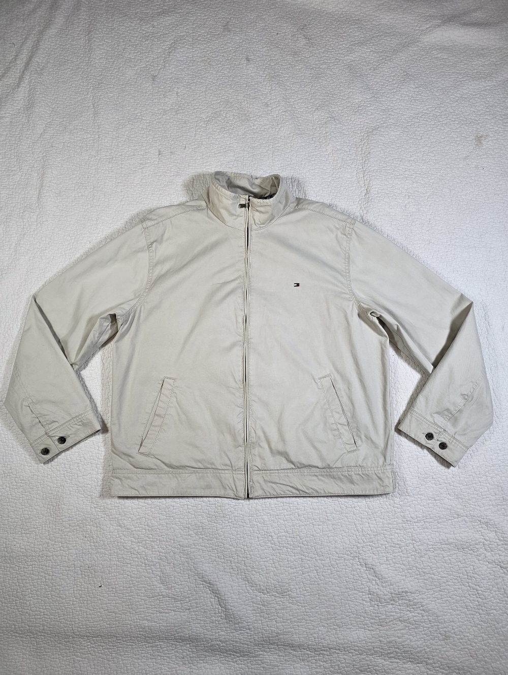 Vintage Tommy Hilfiger Beige Tan Khaki Full Zip Coat
